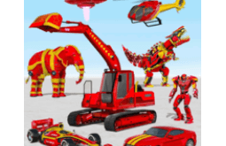 Download Excavator Robot Car Game-Dino MOD APK